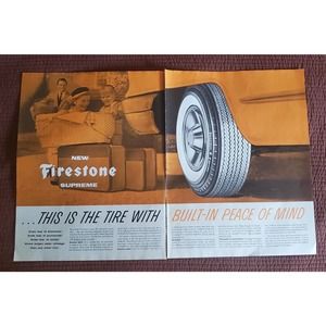 New Firestone Supreme Tires 1956 Advertisement 2 page